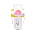 Cangaroo Cup Bunny szívószálas pohár 300 ml 6hó+ rózsaszín