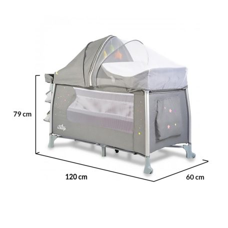 Cangaroo iSleep multifunkciós utazóágy kupolával - szürke 