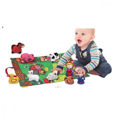 Ks Kids Farmos játszószőnyeg, állatfigurákkal