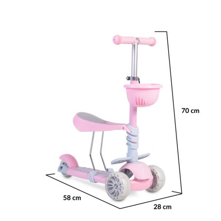Moni Bubblegum 2IN1 ráülős roller - Rózsaszín 