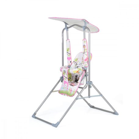 Moni Funny állványos gyermekhinta napfénytetővel - rózsaszín 