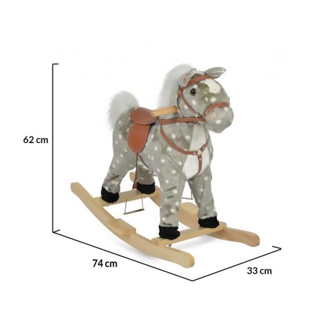 Moni Spotty Hintaló 70 cm - pöttyös szürke