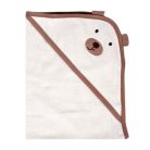 Cangaroo Baloo kapucnis törölköző 70x90 cm - maci , szegés ekrü