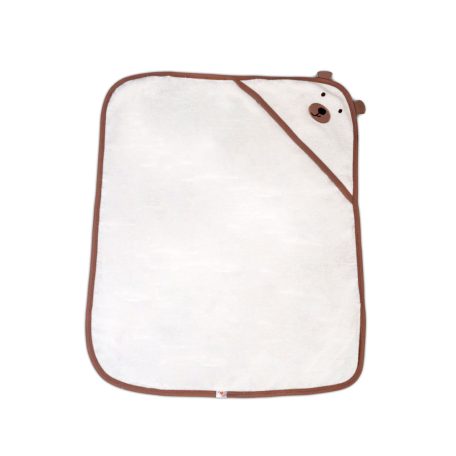 Cangaroo Baloo kapucnis törölköző 70x90 cm - maci , szegés ekrü