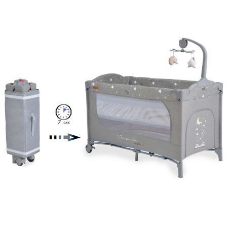 Cangaroo Once upon a time 2 multifunkciós utazóágy - szürke