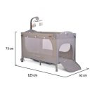 Cangaroo Once upon a time 2 multifunkciós utazóágy - szürke