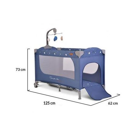 Cangaroo Once upon a time 2 multifunkciós utazóágy - farmerkék