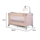 Cangaroo Once upon a time 3 multifunkciós utazóágy - bézs