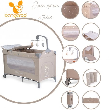 Cangaroo Once upon a time 3 multifunkciós utazóágy - bézs