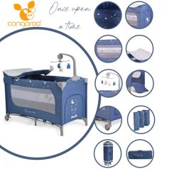   Cangaroo Once upon a time 3 multifunkciós utazóágy - farmerkék 