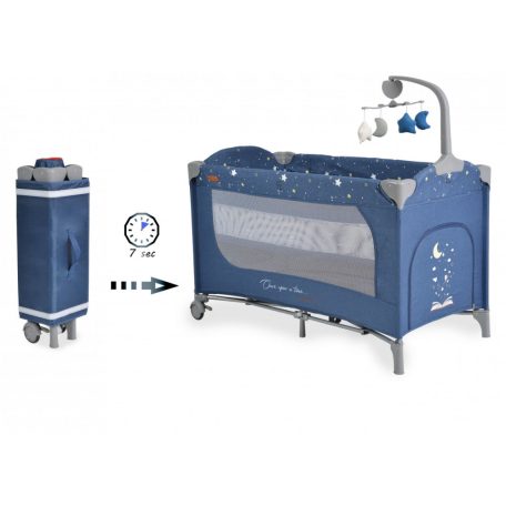 Cangaroo Once upon a time 3 multifunkciós utazóágy - farmerkék 
