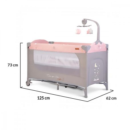 Cangaroo Once upon a time 3 multifunkciós utazóágy - pink