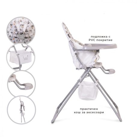 Moni Scaut fix etetőszék - Szürke 