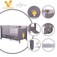 Cangaroo Africa 1 szintes utazóágy - szürke