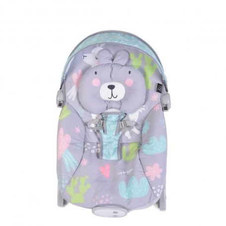 Moni Llama rezgő-zenélő pihenőszék - szürke/rózsaszín 