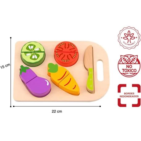 Tooky Toy Fa játék vágható zöldségek 10 db-os 