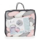 Cangaroo Braidy fonott rácsvédő 220cm - rózsaszín/fehér/szürke  