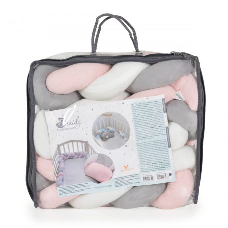 Cangaroo Braidy fonott rácsvédő 220cm - rózsaszín/fehér/szürke  