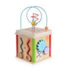 Moni Toys Fajáték fa formabedobós kocka órás 20x20x38cm