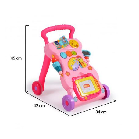 Moni Dreams járássegítő műanyag 2in1 - rózsaszín