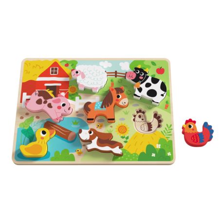 Tooky Toy Fa formaillesztős puzzle - Farmos