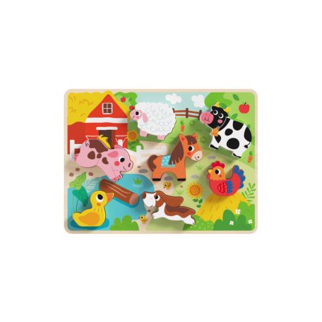 Tooky Toy Fa formaillesztős puzzle - Farmos
