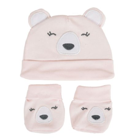 Cangaroo Rey pamut sapka és kiscipők 56-os - rózsaszín 
