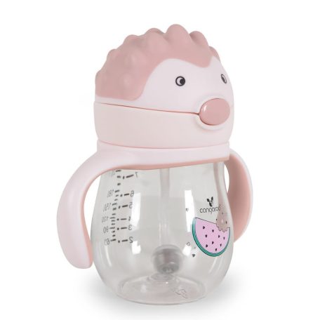 Cangaroo Cup with Straw szívószálas pohár 250 ml 6hó+  rózsasín 