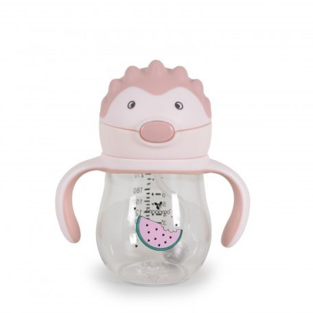 Cangaroo Cup with Straw szívószálas pohár 250 ml 6hó+  rózsasín 