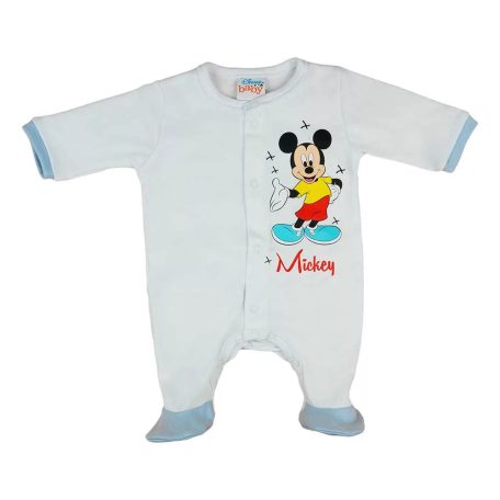 Disney Mickey pamut baba rugdalózó - fehér/kék (68)