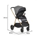 Cangaroo Hydra 3in1 babakocsi i-size hordozóval - Szürke