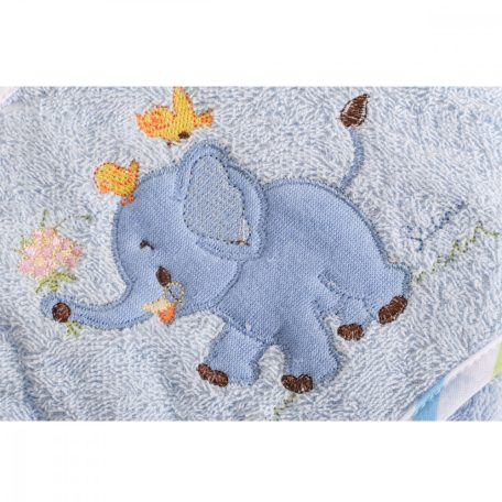 Cangaroo Manny kapucnis törölköző 76x76 cm - kék elefánt 