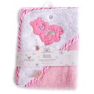 Cangaroo Manny kapucnis törölköző 76x76 cm - rózsaszín maci 
