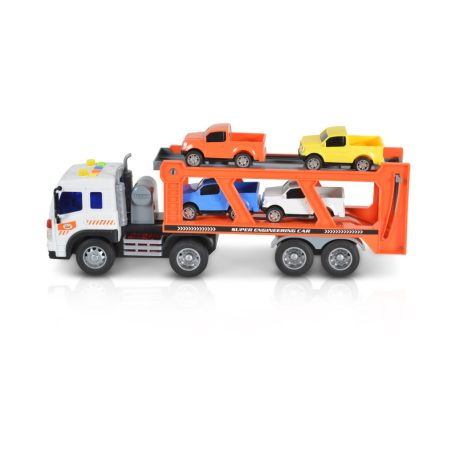 Autószállító hanggal és fénnyel 4 kisautóval