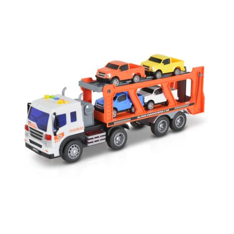 Autószállító hanggal és fénnyel 4 kisautóval