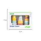 Tooky Toy Fa játék toronyépítő 3 dbos szett Montessori Pasztell