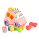 Huanger zenélő formabedobós műanyag kisautó - Rózsaszín -klón