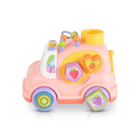 Huanger zenélő formabedobós műanyag kisautó - Rózsaszín -klón