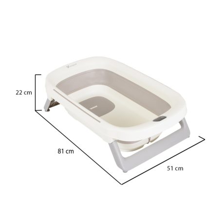 Cangaroo Morea Összecsukható babakád, fürdető párnával, beépített hőmérővel - Szürke