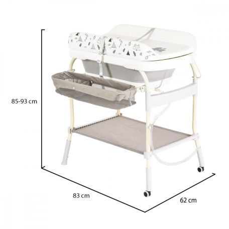 Cangaroo Garda 2 in 1 pelenkázó állvány Összecsukható káddal, digitális hőmérővel