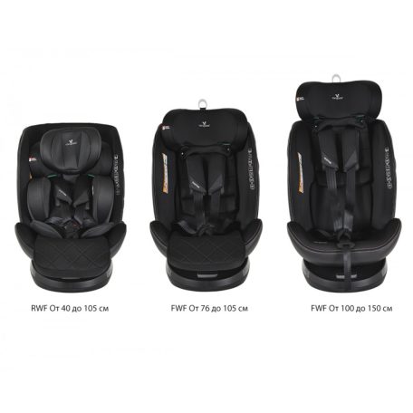 Cangaroo CASTOR i-Size Isofix gyermekülés (40-150 cm) - Fekete