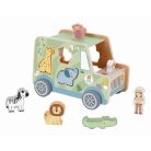 Tooky Toy Fa állatos formabedobó autó 18+hó