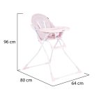 Moni Noodle fix etetőszék - Rózsaszín 