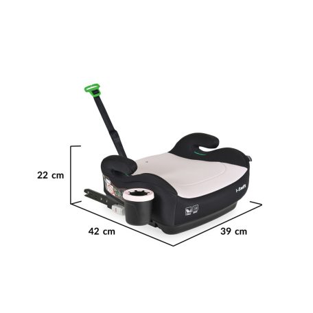 Cangaroo I-Swift i-Size ülésmagasító 125-150 cm pohártartóval - Fekete/rózsaszín 