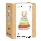 Tooky Toy Fa játék gyűrűpiramis maci 12+hó