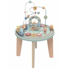   Tooky Toy Montessori Aktivity kerek asztalka, golyópályával, sínnel, állatokkal 