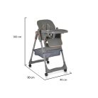 Moni LINDO multifunkciós etetőszék (ajándék szilikon előke, kanál és villa) - Szürke