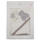 Cangaroo Cute Bear kapucnis törölköző 100x100 cm - fehér