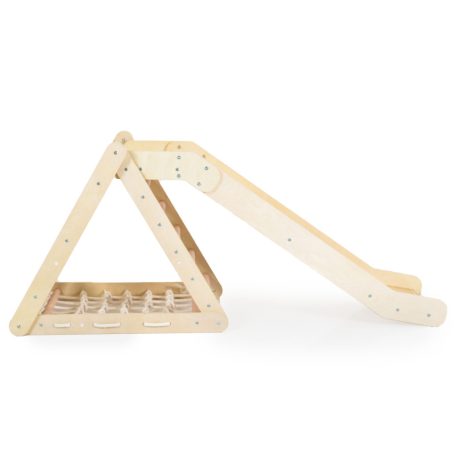 Moni Toys PIKLER 2in1 fa mászóka és csúszda Montessori 155*57cm - Natur 