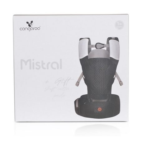 Cangaroo MISTRAL bébi hordozó 3 pozíciós, ergonomikus, hálós fekete